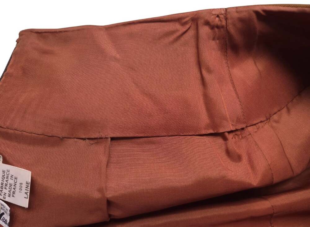 Vintage Celine Triomphe Chain Heavyweight Wool Skirt US 6 8 FR 40 Brown $1200 - Picture 6 of 8